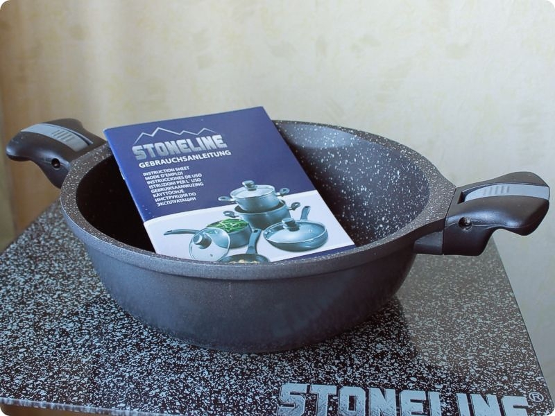 Stoneline® серия «Imagination» глубокая сковорода-вок Ø28 см. с каменным антипригарным покрытием (цвет серый) Арт. WX 16530